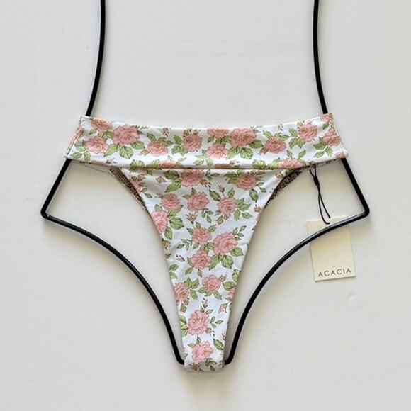 Acacia Swimwear Mateo Bikini Bottom - Rosie Floral - Large - NWT - Picture 1 of 7